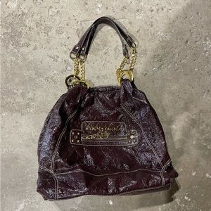 Burgundy baby phat shoulder bag